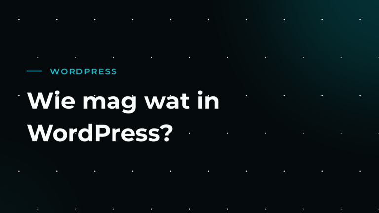 WordPress-gebruikersrollen: wie mag wat op je website?
